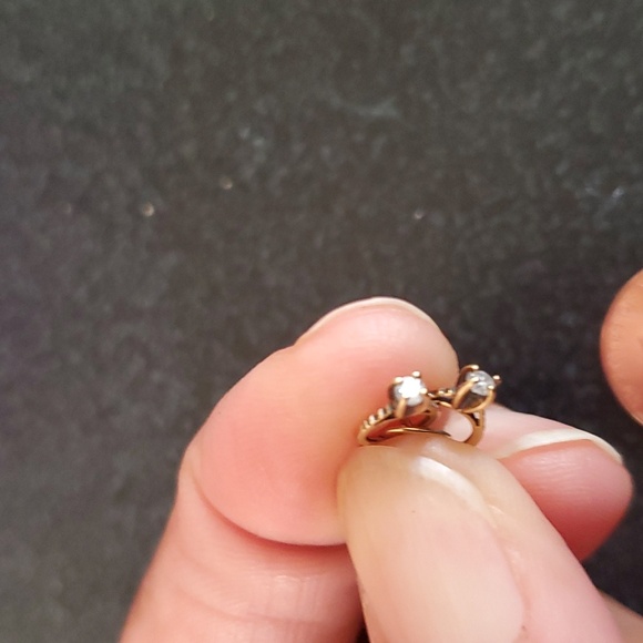 Real Gold Dual Diamond Ring Pendants - Picture 2 of 3